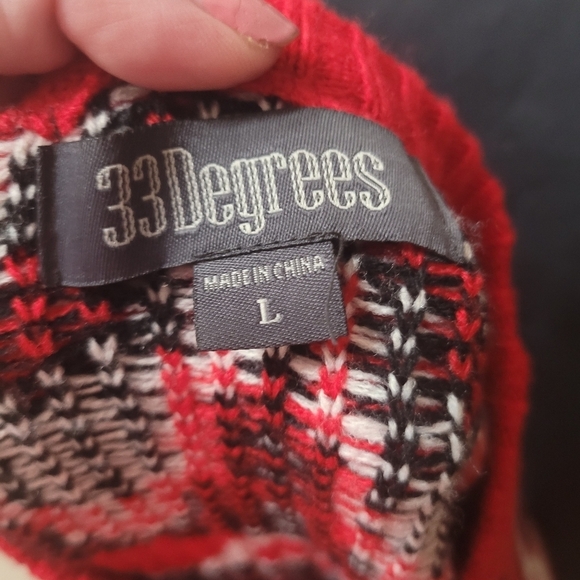 NWOT Women's Ugly Christmas Sweater Size Large Ostrich Santa W/ Fur Red - Picture 4 of 4